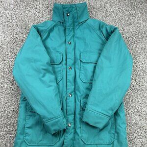 Vintage Woolrich Jacket Men’s Small Blue Quilted Puffer Chore Coat Zip Snap
